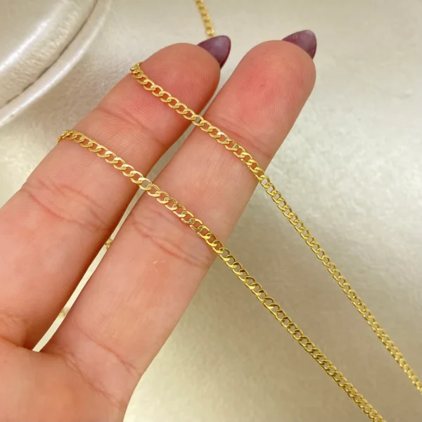 Cadena ● Cubana Oro amarillo 18k 1,6 Gr / 2 mm / 45 Cm - Image 3