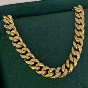 Cadena ● Cubana Oro amarillo 18k +3 / 17,77 Gr / 7,5 mm / 60 Cm