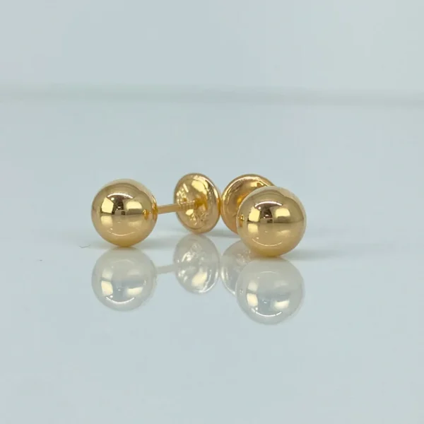 Topos Bola Lisa Oro amarillo 18k 0,64 Gr / 6 mm - Image 2